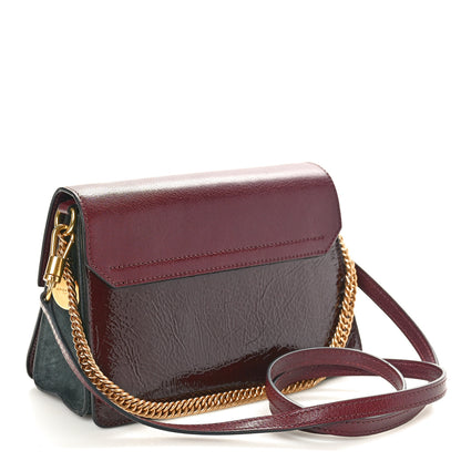 Givenchy Crinkled Patent Deerskin Suede Small GV3 Shoulder Bag Aubergine Graphite 3 of 9