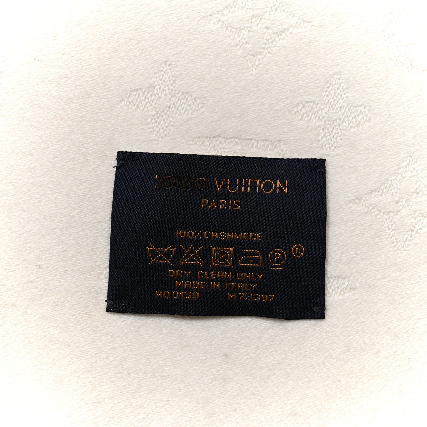 Cashmere Monogram Nightfall Stole White