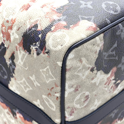 Louis Vuitton Monogram Bleach Keepall Bandouliere 50 Ink Blue 7 of 9