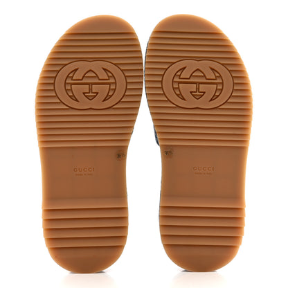 Gucci New Denim GG Monogram Angelina Platform 55mm Slide Sandals 36.5 Blue Tea 5 of 9