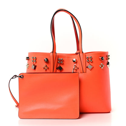 Christian Louboutin Calfskin Empire Spike Studded East West Cabata Tote Sunrise Multicolor 3 of 10