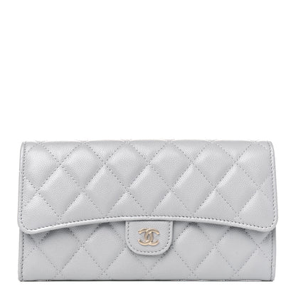 Chanel Caviar Quilted Large Flap Wallet Grey 1 of 5