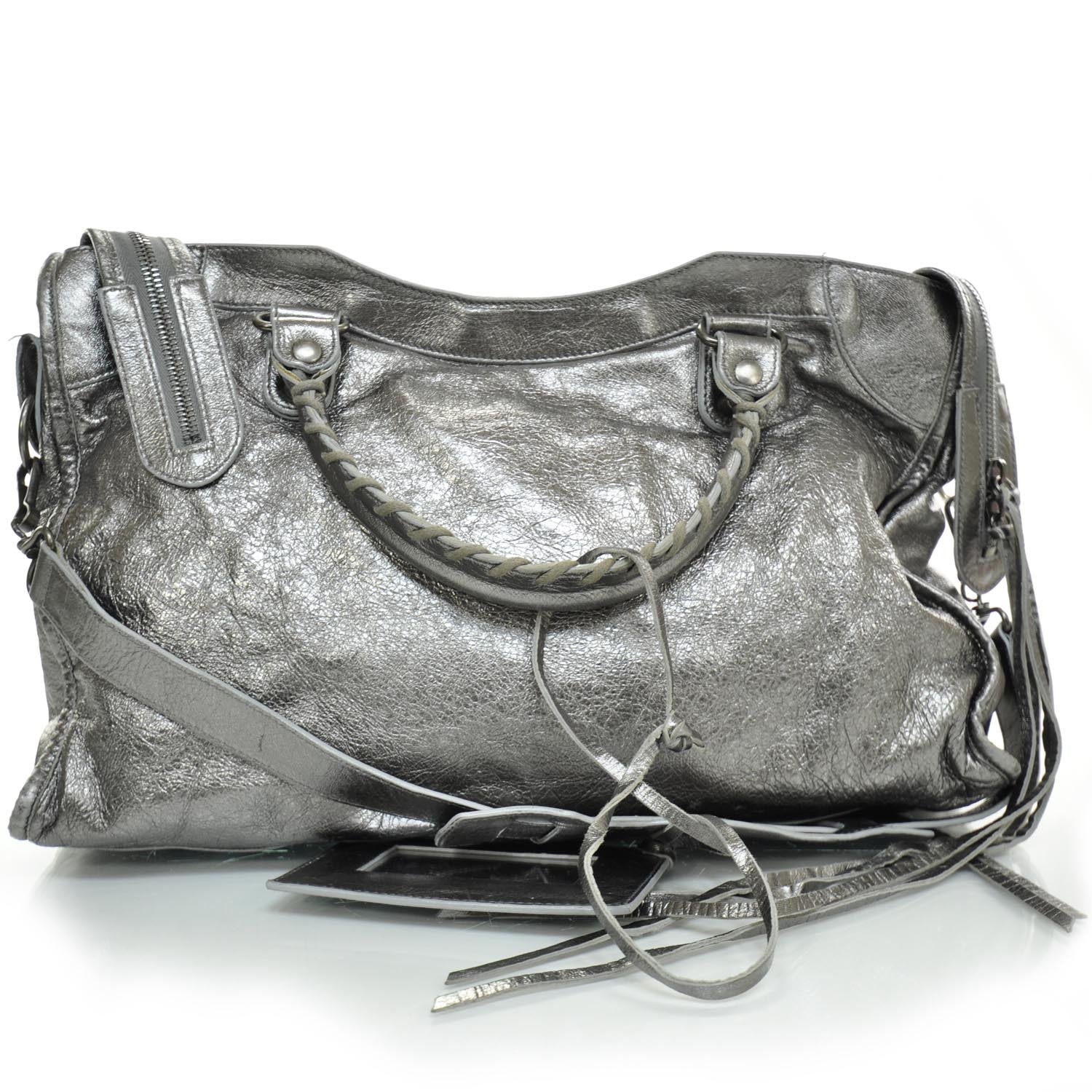 Balenciaga Agneau City Metallic Pewter 4 of 11