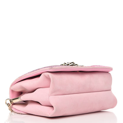 Versace Suede Crystal Palazzo Sultan Evening Bag Pink 4 of 6