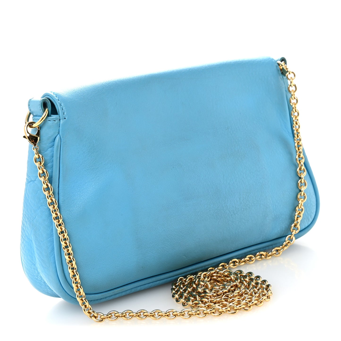 Vitello Flamingo Enamel Fendista Pouchette Crossbody Maldives