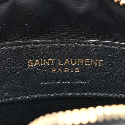 Saint Laurent Patent Crocodile Embossed Round Belt Bag Black 6 of 11