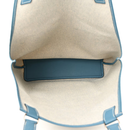 Hermes Toile Taurillon Clemence Jardinier PM Blue Jean 5 of 14