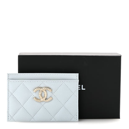 Chanel Caviar Quilted CC Logo Card Holder Light Blue 9 of 9