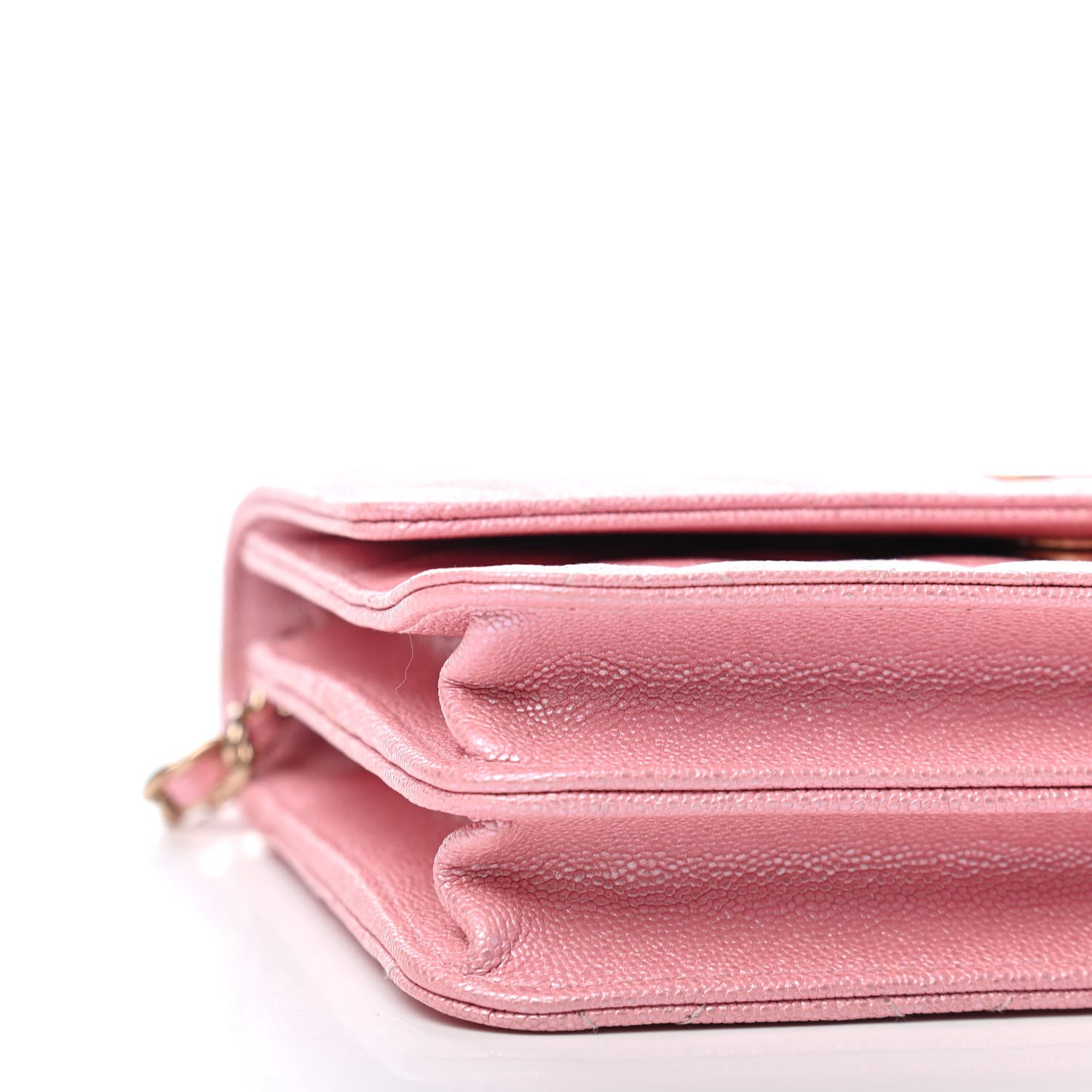 Chanel Iridescent Caviar Quilted Square Wallet On Chain WOC Rose Pink 18 of 19