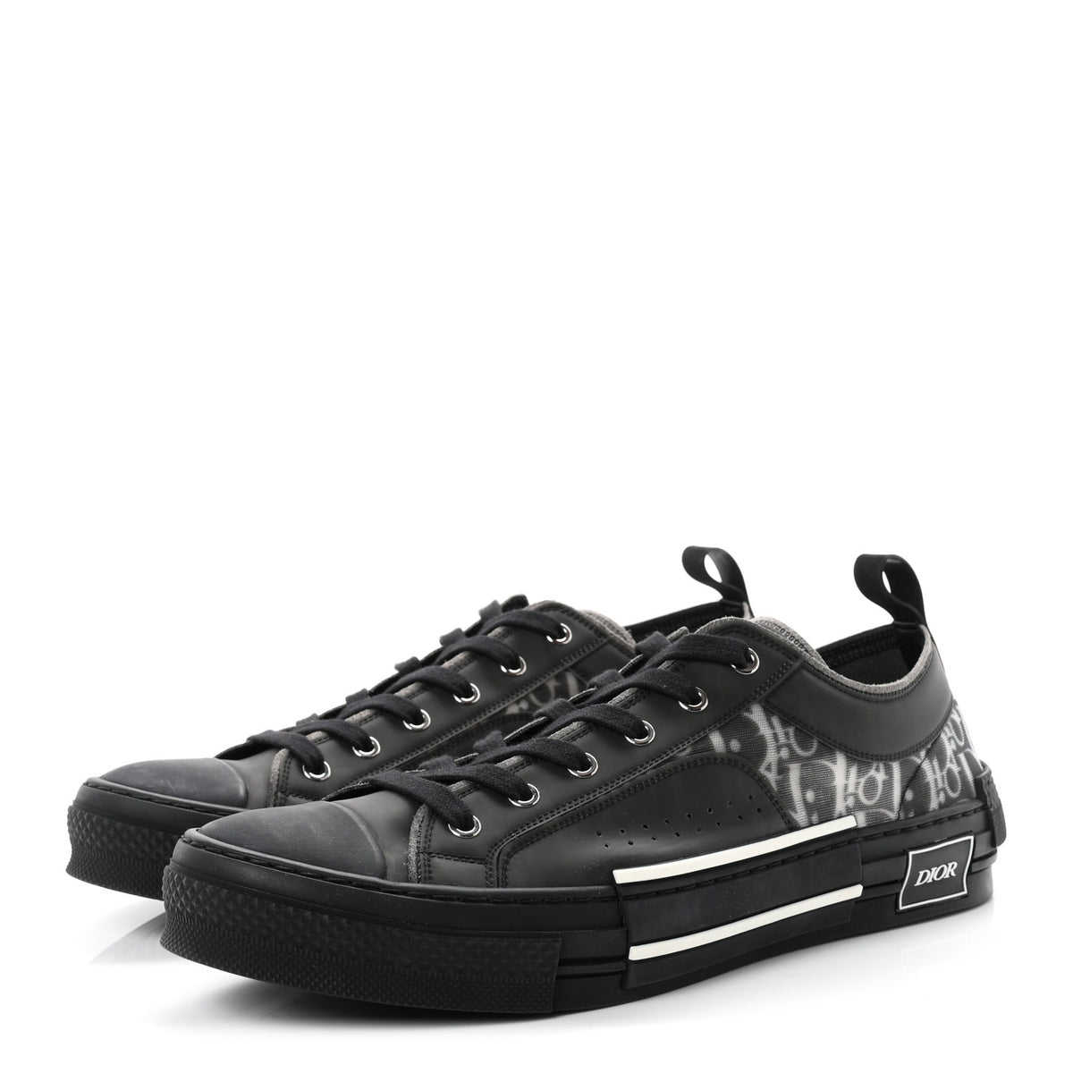 Technical Canvas Oblique Mens B23 Low Top Sneakers 45 Black