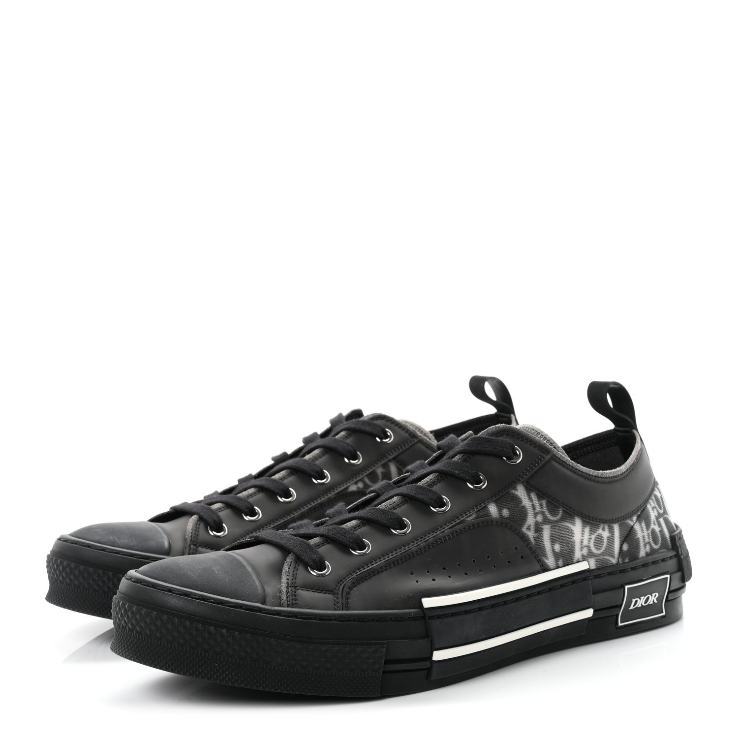 Christian Dior Technical Canvas Oblique Mens B23 Low Top Sneakers 45 Black 4 of 9