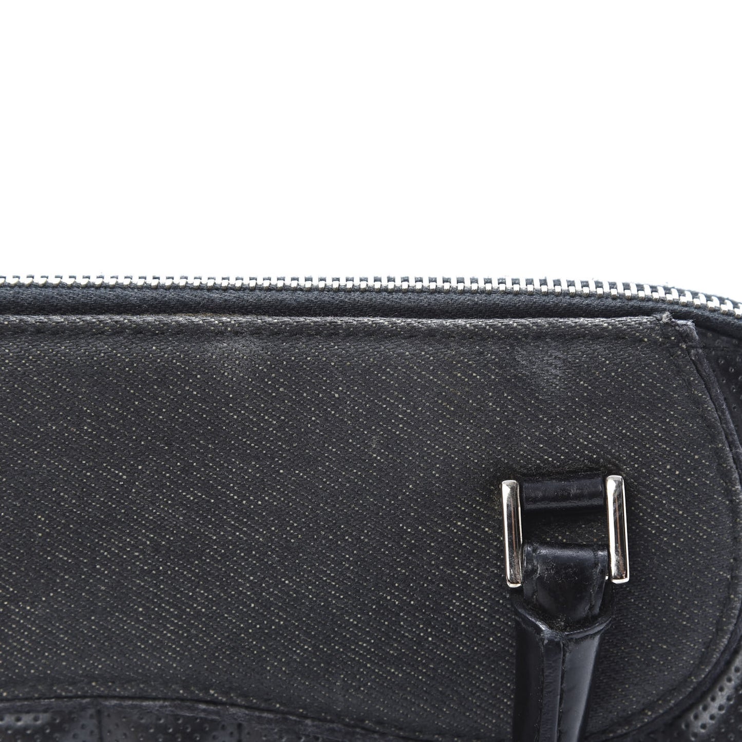 Denim Perforated Trailer Trash Tote Black
