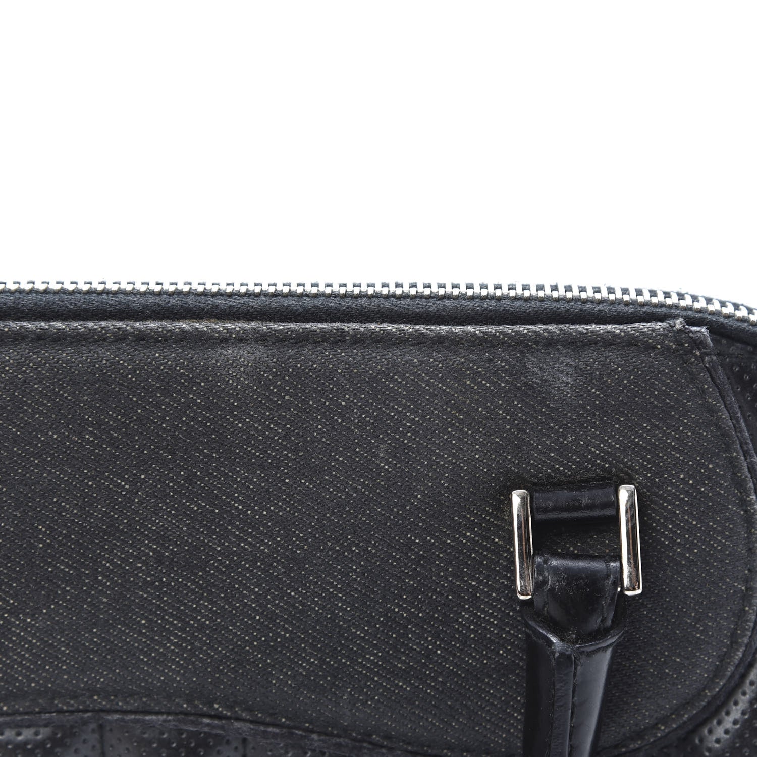 Christian Dior Denim Perforated Trailer Trash Tote Black 16 of 18