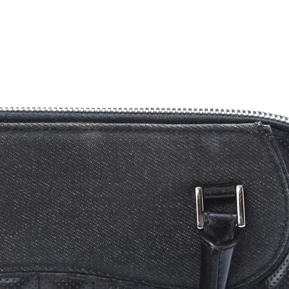 Christian Dior Denim Perforated Trailer Trash Tote Black 16 of 18