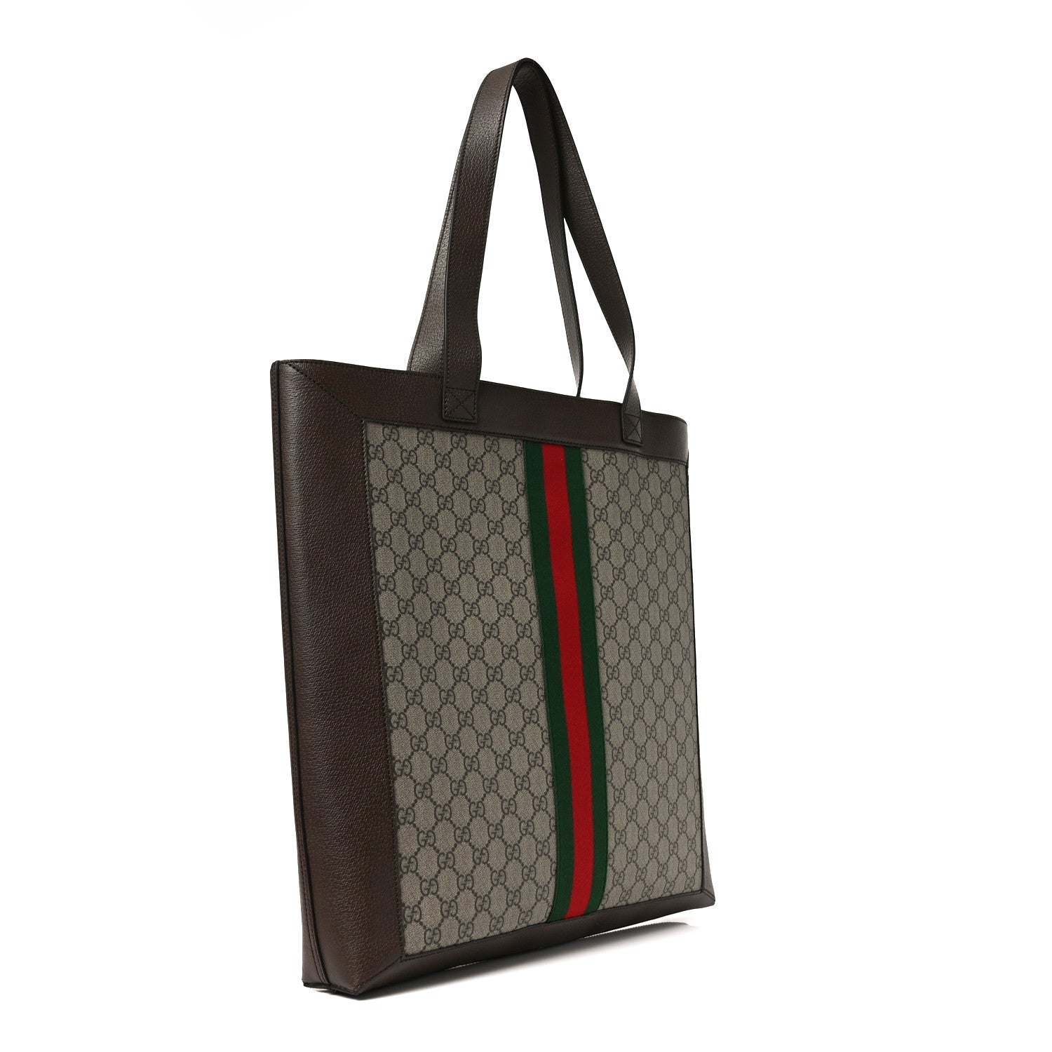 Gucci GG Supreme Monogram Web Large Ophidia Vertical Shopping Tote Brown 4 of 11