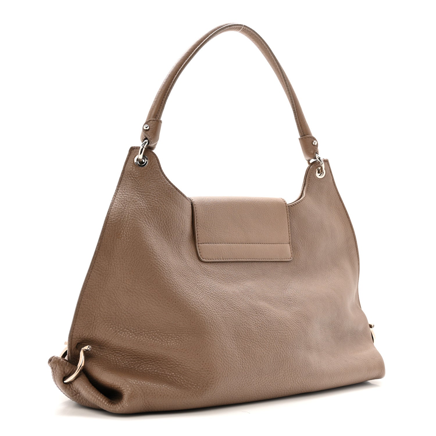 Salvatore Ferragamo Calfskin Fanisa Gancini Large Hobo Beige 3 of 15