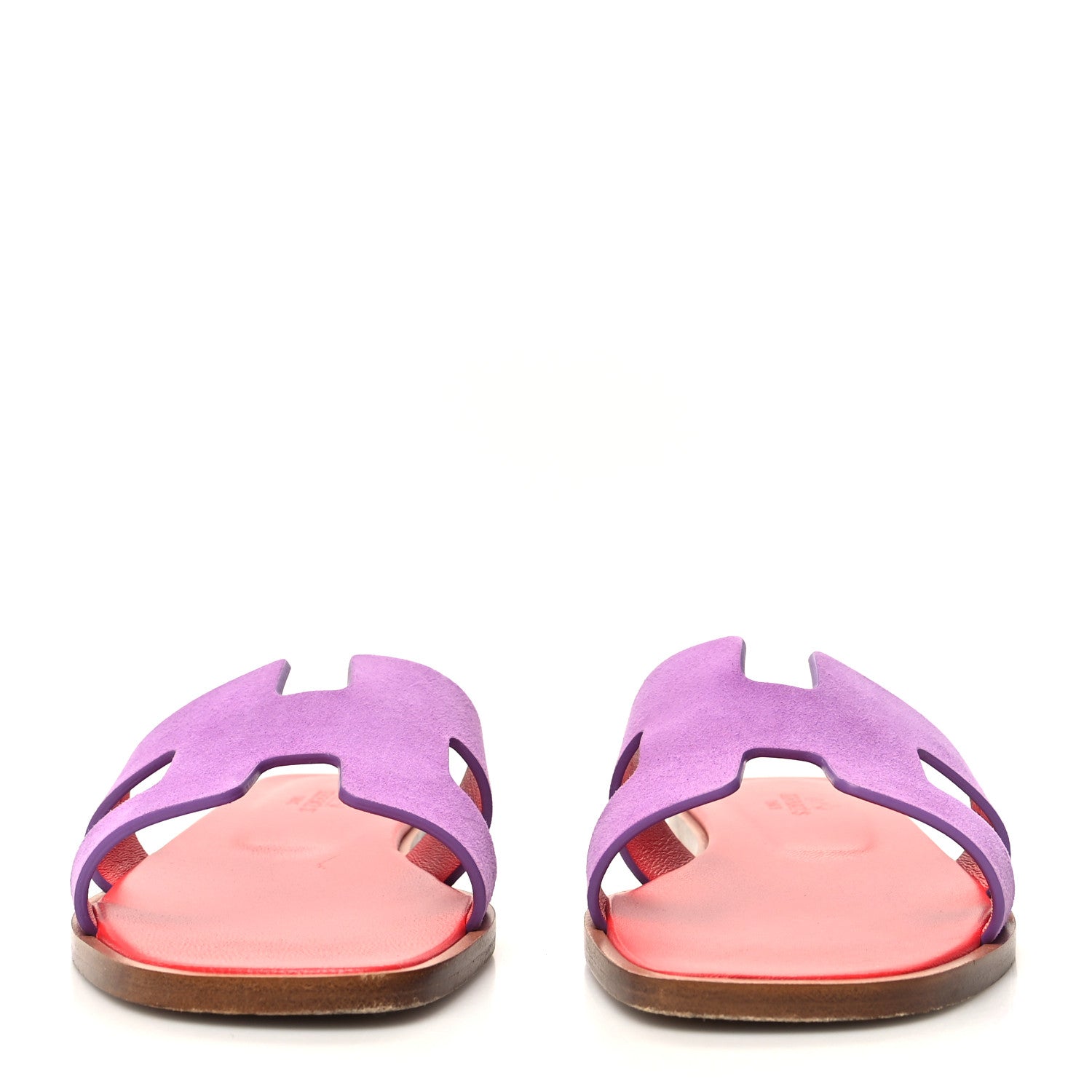 Hermes Suede Goatskin Oran Sandals 35.5 Violet Parme 2 of 8