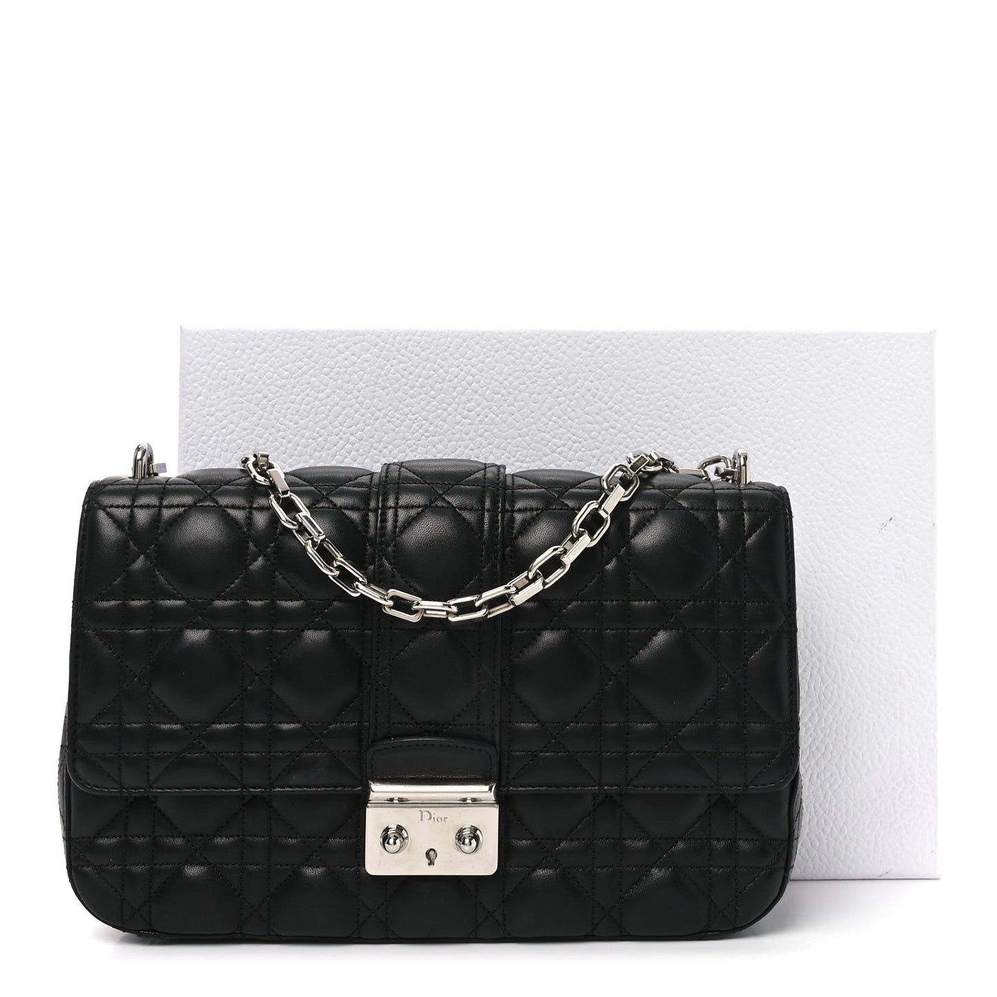 Lambskin Cannage Medium Miss Dior Flap Black