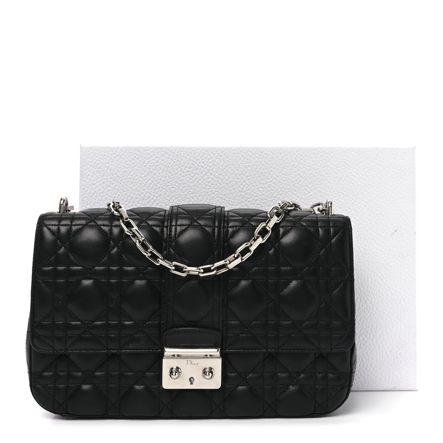 Christian Dior Lambskin Cannage Medium Miss Dior Flap Black 10 of 10