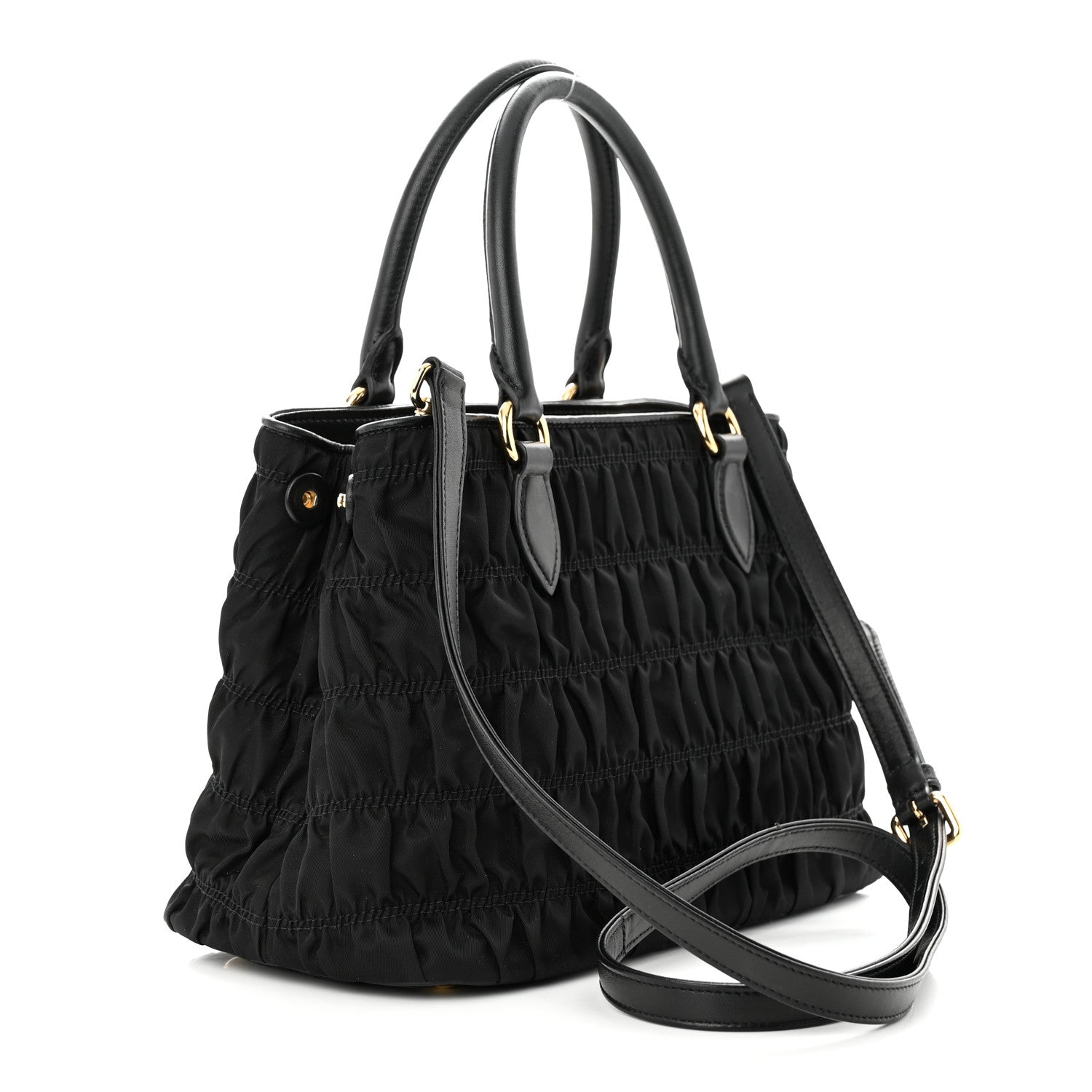 Prada Tessuto Nylon Gaufre Small Tote Black 3 of 9