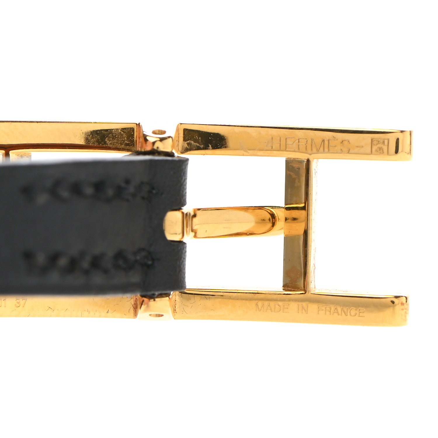 Hermes Chamonix Behapi Double Tour Bracelet T1 Black Fauve 7 of 9