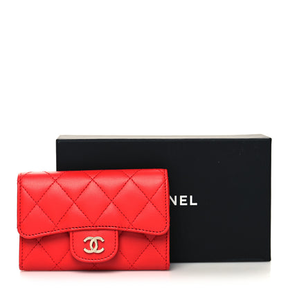 Chanel Lambskin Quilted Flap Card Holder Red 10 of 10