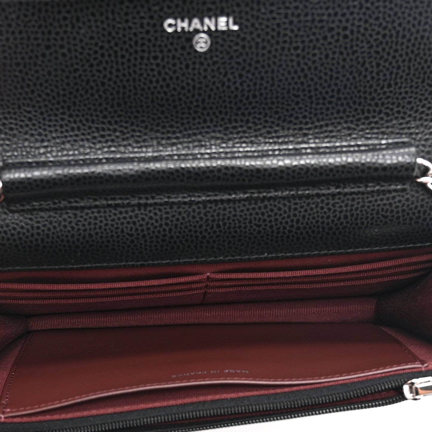 Caviar Quilted CC Turnlock Wallet On Chain WOC Black