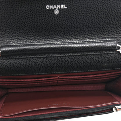 Chanel Caviar Quilted CC Turnlock Wallet On Chain WOC Black 5 of 12