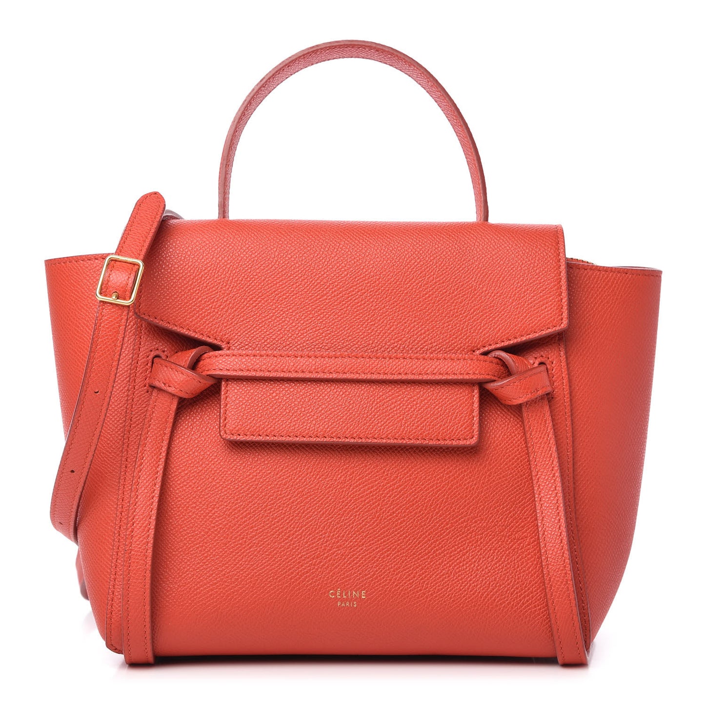 Grained Calfskin Nano Belt Bag Carnelian