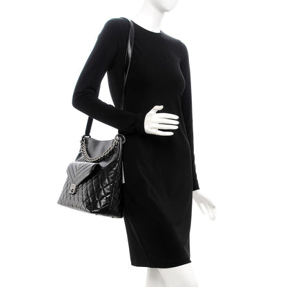Chanel Aged Calfskin Quilted Mad About Quilting Hobo Black 2 of 7