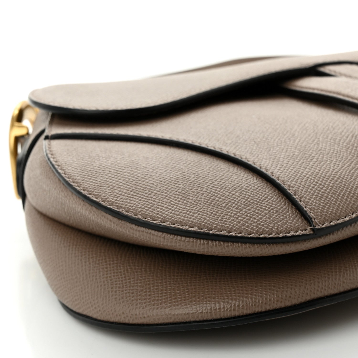 Christian Dior Grained Calfskin Saddle Bag Warm Taupe 9 of 12