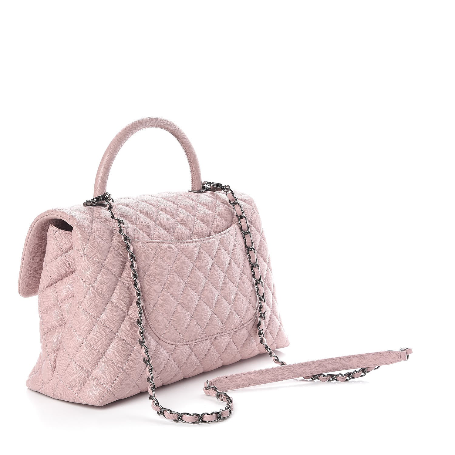 Chanel Caviar Quilted Medium Coco Handle Flap Light Pink 3 of 10
