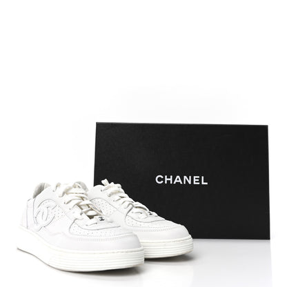 Chanel Calfskin CC Womens Sneakers 38 White 10 of 10