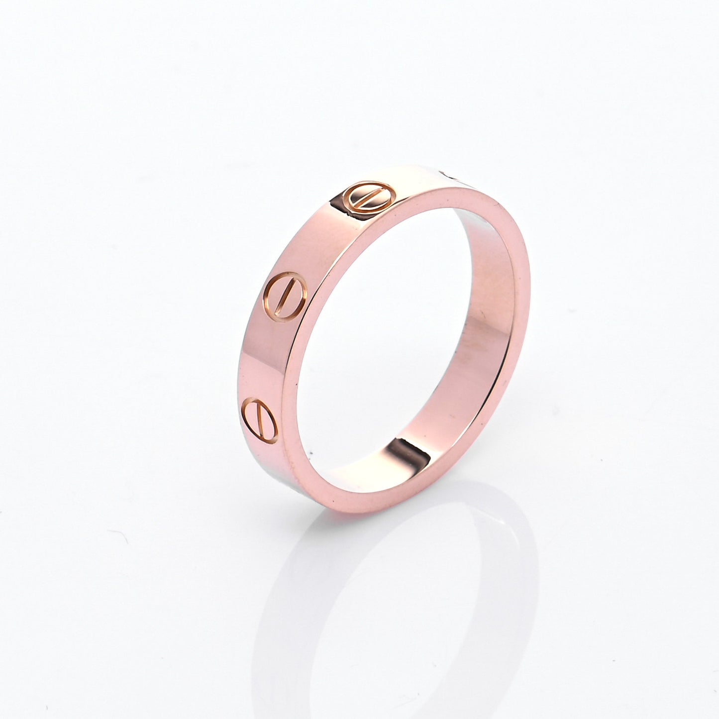18K Pink Gold 3.5mm LOVE Wedding Band Ring 53 6.25