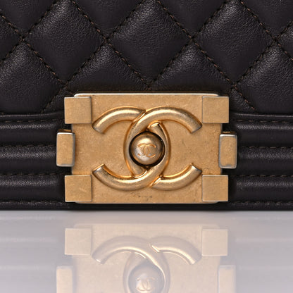 Chanel Calfskin Quilted New Medium Boy Flap Dark Brown 9 of 15