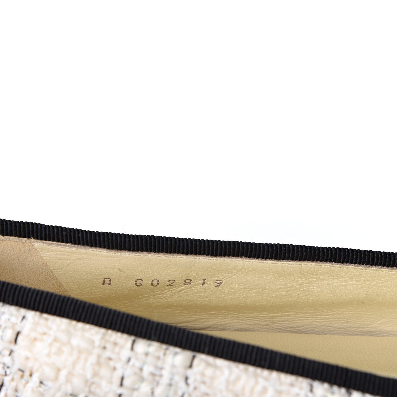 Chanel Tweed Cap Toe Ballerina Flats 38 White Black 9 of 10