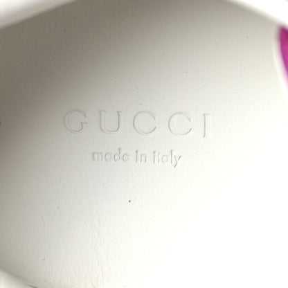 Gucci Laminated Nappa Crystal Web Bee Embroidered Trapuntata Womens Ace Platform Sneakers 37.5 Fuxia 8 of 9