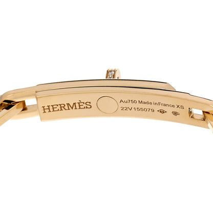Hermes 18K Yellow Gold Diamond Full Pave PM Kelly Chaine Bracelet XS 3 of 4