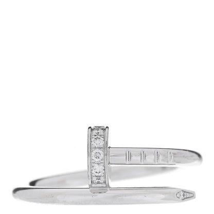 Cartier 18K White Gold Diamond Small Juste Un Clou Ring 46 3.75 1 of 4
