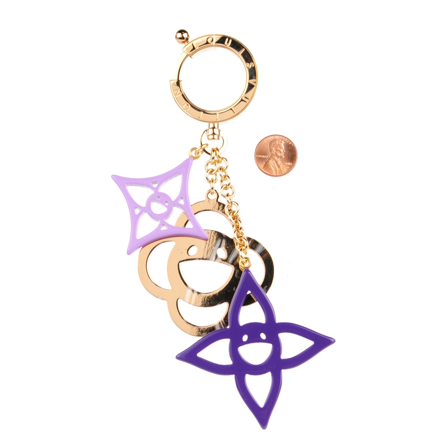 Louis Vuitton Brass Enamel Cosmic Blossom Bag Charm Violet 2 of 4