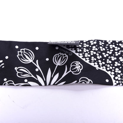 Hermes Silk Les Leopards Twilly Black White 3 of 4