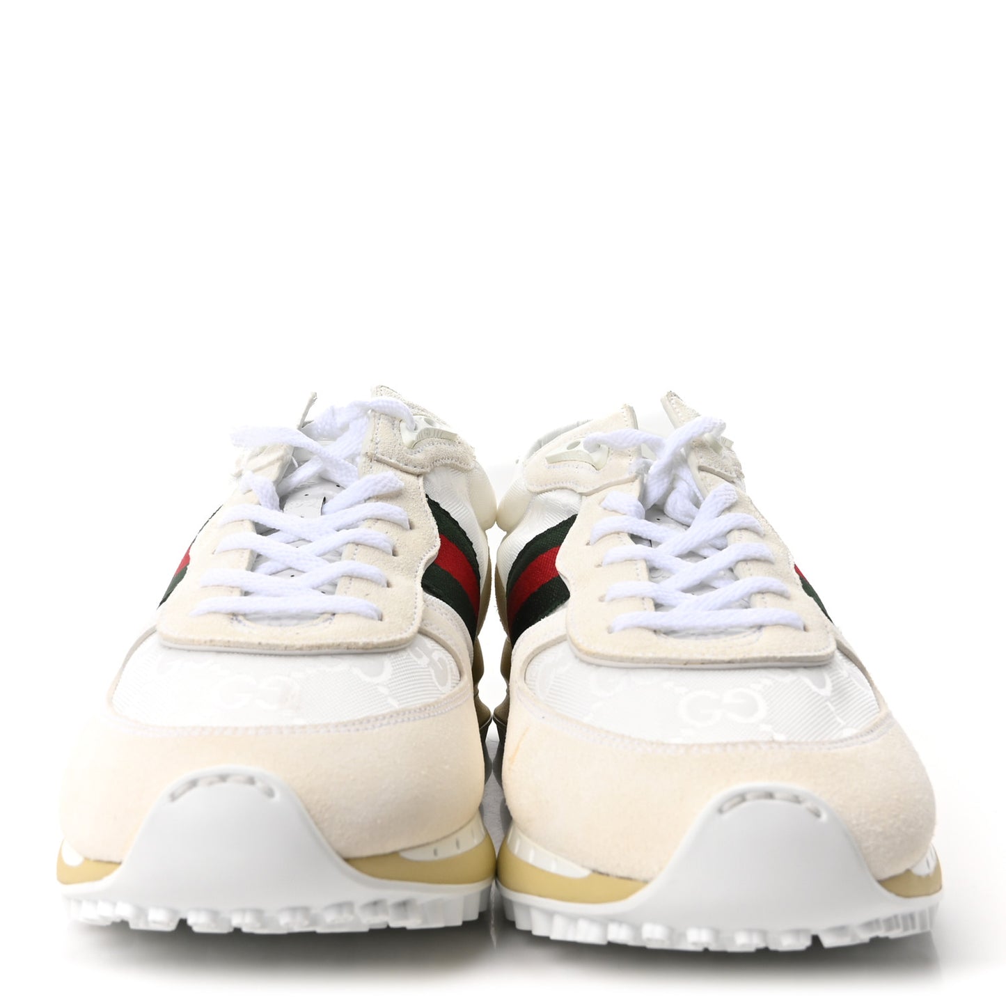 Suede Calfskin Mens Re-Web Sneakers 8 White