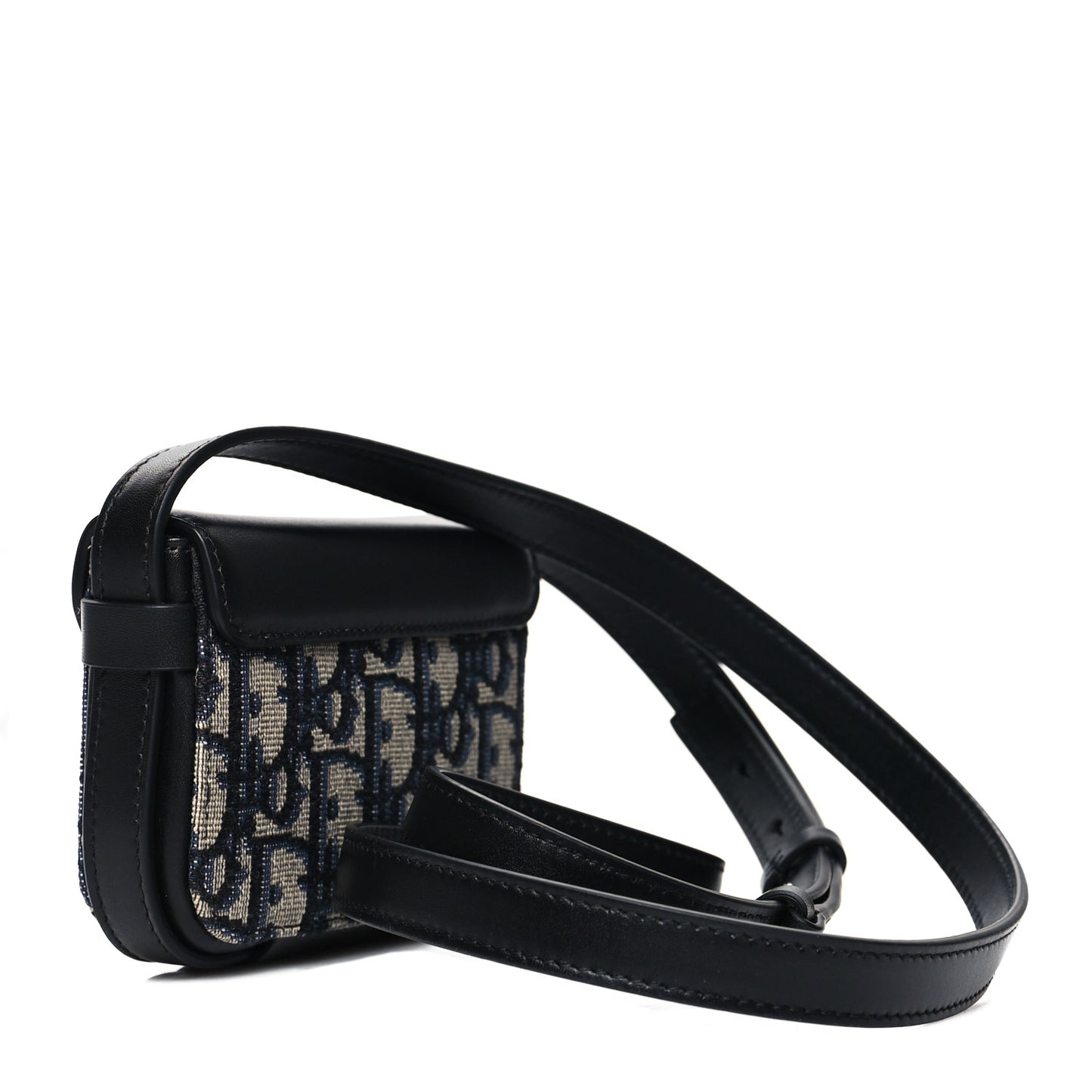 Oblique Smooth Calfskin Nano Pouch Beige Black