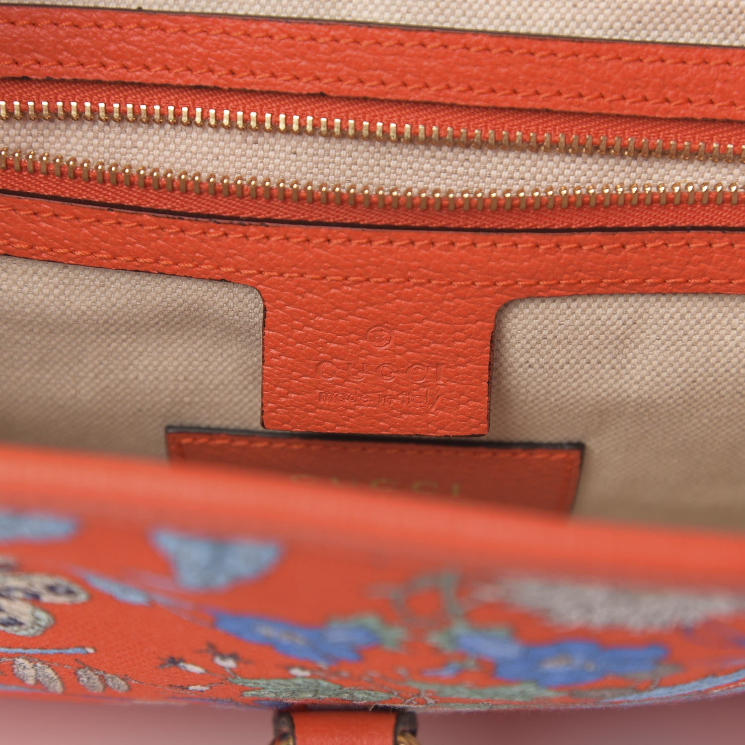 Gucci Canvas Flora Medium Jackie Hobo Orange 6 of 11