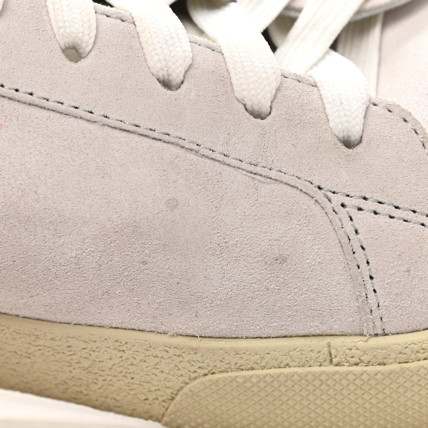 Saint Laurent Distressed Suede Embroidered Mens Court Classic Sneakers 42.5 White Pink 9 of 9