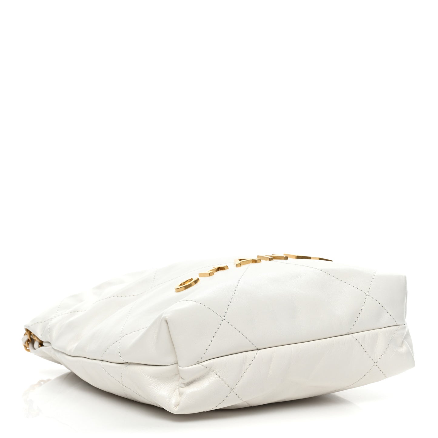 Shiny Calfskin Quilted Mini Chanel 22 White
