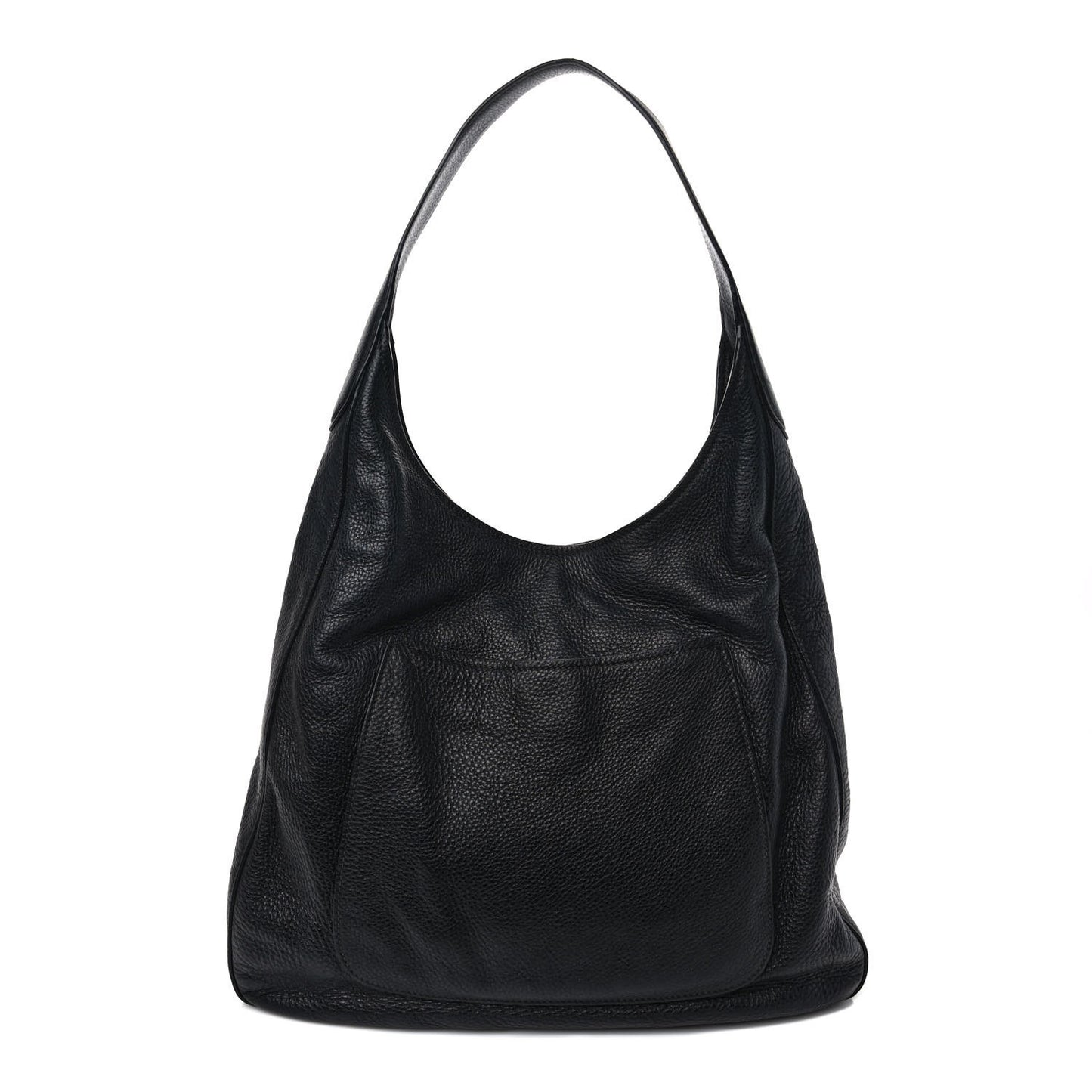 Vitello Daino Medium Pocket Hobo Bag Black