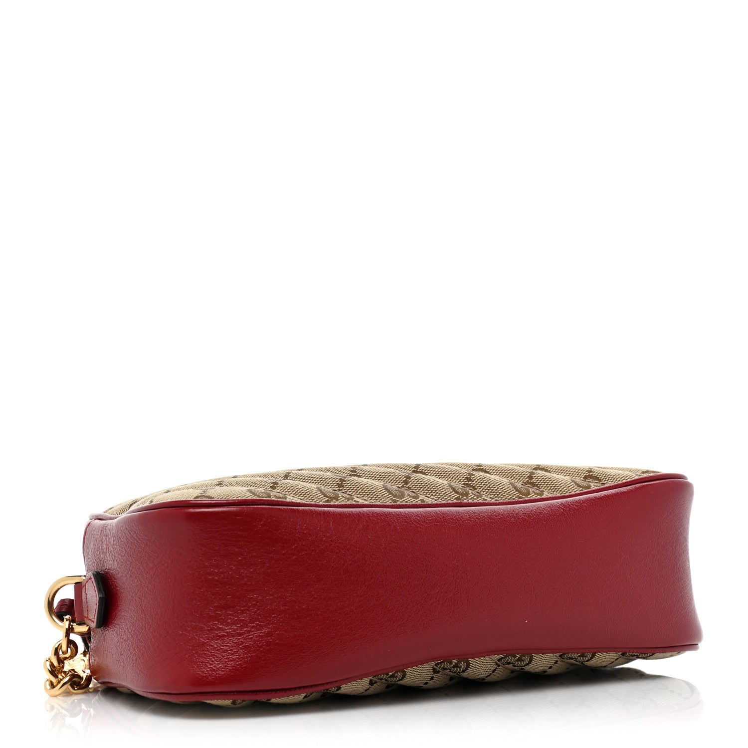 Gucci Monogram Azalea Calfskin Matelasse Diagonal Small GG Marmont Chain Shoulder Bag Beige Ebony New Cherry Red 4 of 9