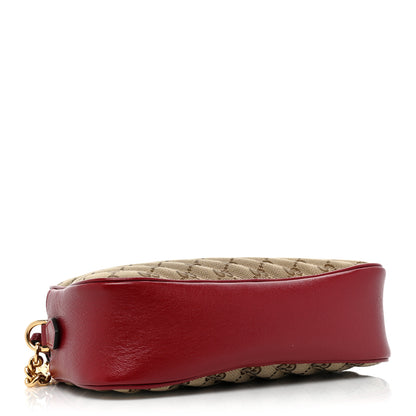 Gucci Monogram Azalea Calfskin Matelasse Diagonal Small GG Marmont Chain Shoulder Bag Beige Ebony New Cherry Red 4 of 9