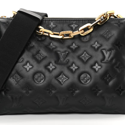 Louis Vuitton Lambskin Embossed Monogram Coussin PM Black 9 of 11